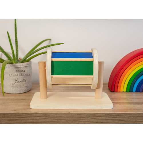 Spinning Drum Rattle Toy with Mirror