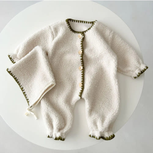 Stitched Fleece Jumpsuit with Bonnet – Teeny Mini Me