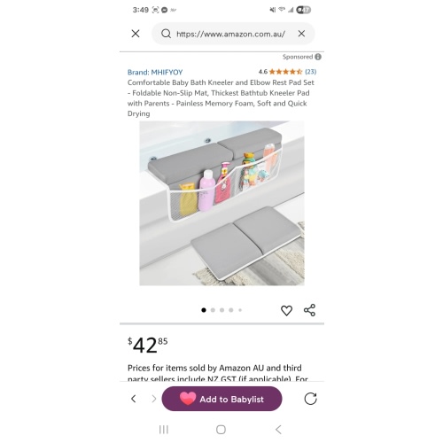 Comfortable Baby Bath Kneeler and Elbow Rest Pad Set - Foldable Non-Slip Mat, Thickest Bathtub Kneeler Pad with Parents - Painless Memory Foam, Soft and Quick Drying : Amazon.com.au: Baby