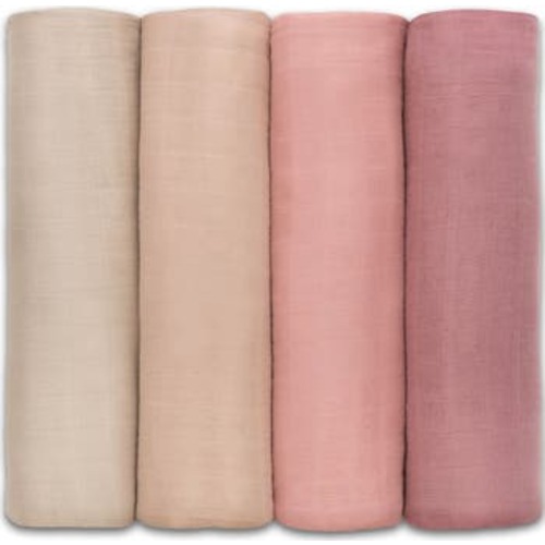 Muslin Swaddle Blankets, 4 Pack
