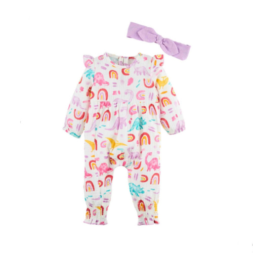 Girl's Dino Baby Bodysuit | Mud Pie