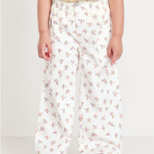 Pull-On Baggy Wide-Leg Cargo Jeans for Toddler Girls | Old Navy