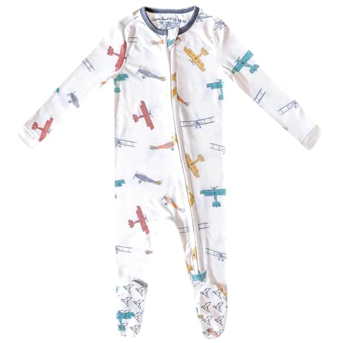 Copper Pearl Zip-Up Footie Baby Pajamas: Ultra-Soft Boys Pajamas and Girls Pajamas, Premium Knit Fabric in Stylish Prints, Tag-Free with Two-Way Zipper, Sized Newborn to 24 Months, Ace