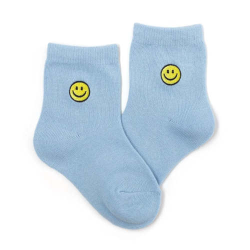 Smiley Embroidered Midi Sock