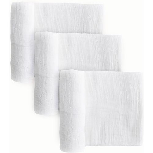 Little Unicorn Muslin Swaddle Blanket for Newborns & Infants | Soft & Breathable Fabric | Set of 3 Baby Blankets for Swaddling, Nursing, Shower Gifts (White)
