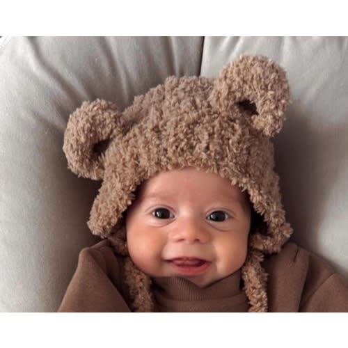 Teddy bear ears baby hat Newborn coming home cap