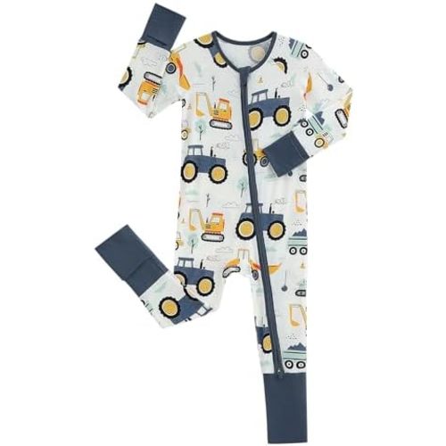 Baby Boys Girls Footless Pajamas - Viscose from Bamboo Zippy Pjs Sleep 'N Play - Infant One Piece Romper - 0-24 Months