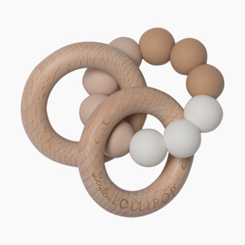 Loulou Lollipop Loulou Lollipop x Babylist Bubble Silicone & Wood Teething Rattle - Neutral Multi