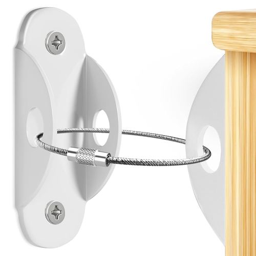 Furniture Anchors for Baby Proofing (10 Pack) Anti Tip Furniture Anchors Securing 400lbs,Wall Anchor Earthquake Straps Prevent Baby Pet from Falling Furniture Dresser & Bookshelf, White