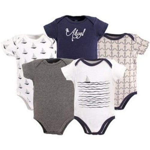 Hudson Baby 5-Pack Hanging Bodysuit, Sailboat | 3-6 mo