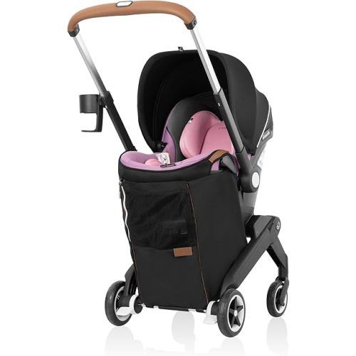 Evenflo Gold Shyft DualRide with Carryall Storage Infant Car Seat and Stroller Combo (Opal Pink)