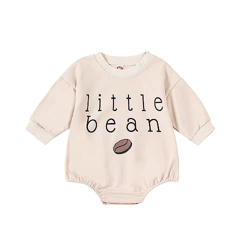 Youweixiong Newborn Baby Boy Girl Romper Bubble Long Sleeve Little Bean Bodysuit Ovesized Sweatshirt Infant Casual Shirts Top
