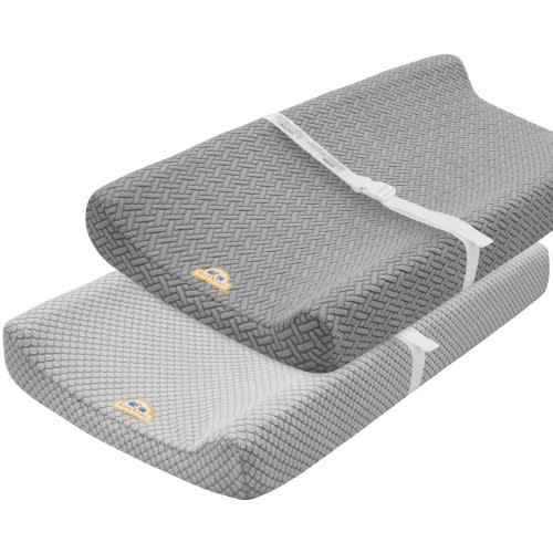 Stretchy and Breathable Changing Pad Cover, 2 Pack Jersey Knit Diaper Chang Table Sheet by Bluesnail（Gray）