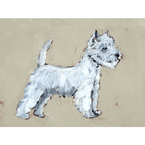 Westie print / 10x8 / tan background