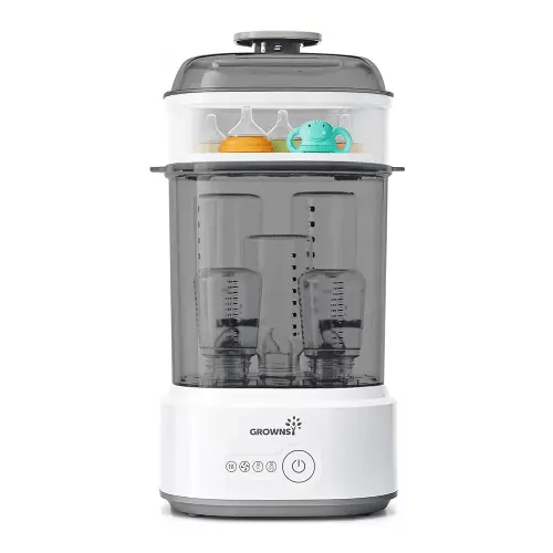Bottle Sterilizer and Dryer, Compact Electric Steam Baby Bottle Sterilizer (Esterilizador de Biberones), Bottle Sanitizer for Baby Bottles, Pacifiers, Pump Parts Black