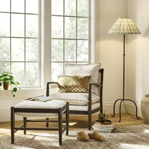 Metal Floor Lamp With Green Pleated Plaid Shade - Threshold™ Designed With Studio Mcgee: Etl Listed, 62.5" Height