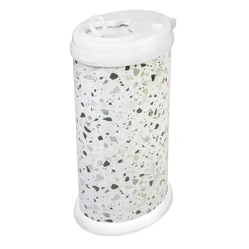 Ubbi Stainless Steel Diaper Pail, Odor Locking, No Special Bag Required, Award-Winning, Registry Must-Have, Terrazzo