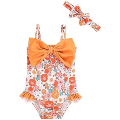 Mioglrie Toddler Baby Girl Swimsuit Infant Bathing Suits Summer Beach Swim Suit Newborn One Piece Swimwear for Girls