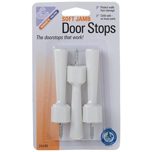 Mommys Helper Pack of 3 Soft Jamb Door Stops Blister, White