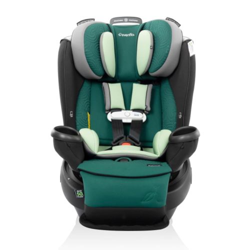 Evenflo Revolve 360 Extend All-in-One Rotating Car Seat with Green & Gentle Fabric, Emerald, 2025