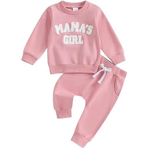2Pcs Set Infant Baby Girl Fall Clothes Daddys Girl Long Sleeve Crewneck Sweatshirt+Joggers Pants Winter Outfit Set
