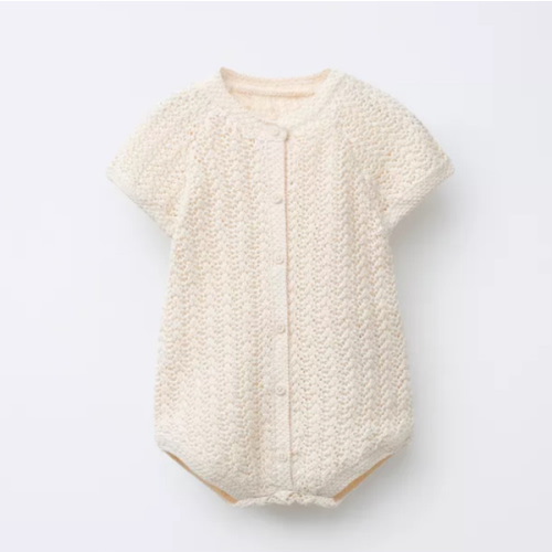 CROCHET KNIT ROMPER - Ecru | ZARA United States