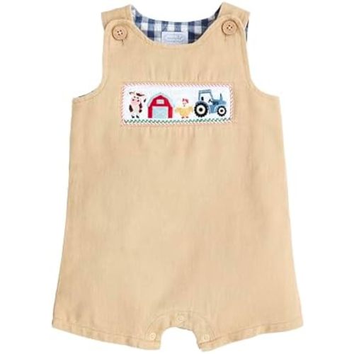 Mud Pie Baby Boys Children's Farm Smocked Jon Jon