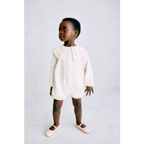 COTTON MUSLIN ROMPER SUIT: 9M