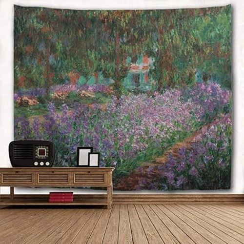 WIHVE Large Tapestry Monet's Garden Tapestry Wall Hanging Art Home Decor for Living Room Bedroom Bathroom Kitchen Dorm 90 x 60 Inches
