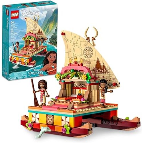 Amazon.com: LEGO Disney Princess Moana's Wayfinding Boat 43210 Building Set - Moana and Sina Mini-Dolls, Dolphin Figure, Fun Movie Inspired Creative Toy for Boys, Girls, and Kids Ages 6+ : Toys & Games