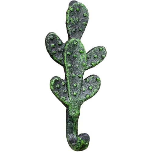 The Bridge Collection Cast Iron Cactus Hook for Wall - Metal Cactus Coat Rack for Southwestern, Desert, Boho Home Decor - Coat, Towel, Key Hook Prickly Pear Cactus Decor