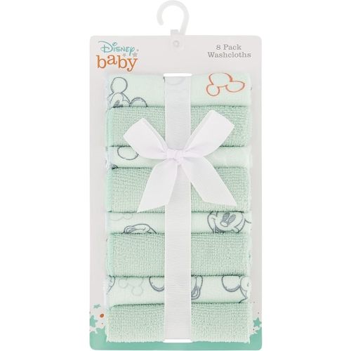 Cudlie Disney Baby Washcloths with Nursery Characters | 8 Pack of Kids Washcloths for Bath | Baby Shower Gifts and Baby Stuff for Newborns