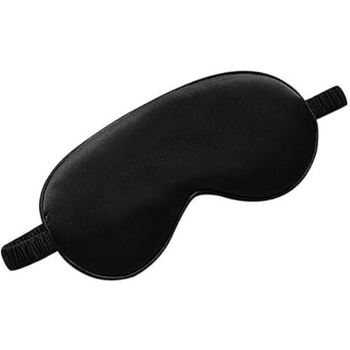 Mulberry Silk Sleep Eye Mask Blindfold with Elastic Strap Soft Eye Cover Eyeshade for Night Sleeping Black