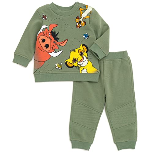 Disney Lion King Mickey Mouse Winnie the Pooh Toy Story Fleece Sweatshirt and Pants Outfit Set Newborn to Big Kid Sizes