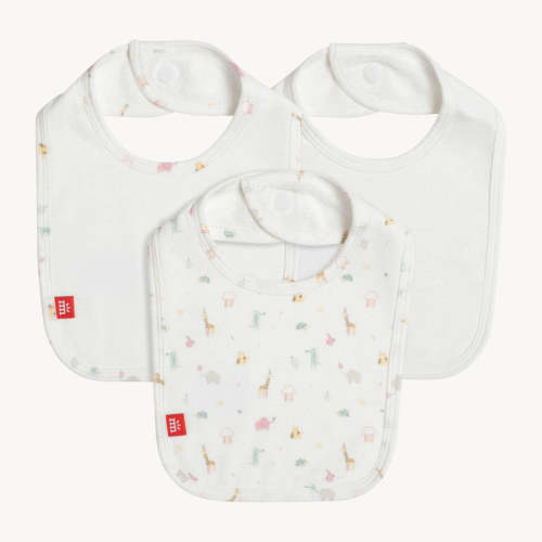 pink little bitty pretty one modal magnetic stay dry infant bib 3-pack