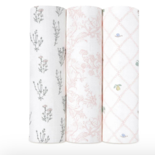French Floral Silky Soft Swaddle 3 Pack | aden + anais