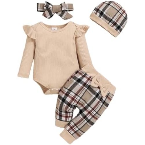 Baby Girl Clothes Newborn Infant Outfits Cute Summer Clothes Spring Romper Set+Hat+Headband