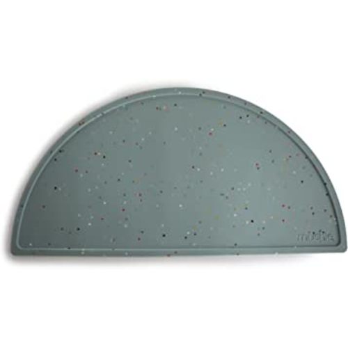 mushie Silicone Placemat for Kids | BPA-Free Non-Slip Design (Cambridge Blue Confetti)