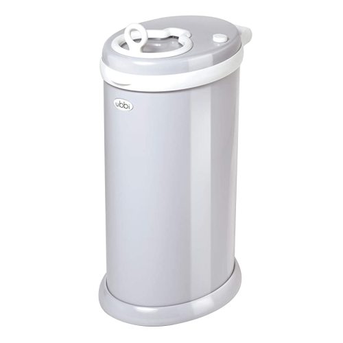 Ubbi Steel Odor Locking, No Special Bag Required Money Saving, Awards-Winning, Modern Design Registry Must-Have Diaper Pail, Gray