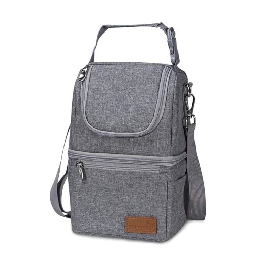 Momcozy Insulated Baby Bottle Bag, Multi-Function Breastmilk Cooler Bag, Fit as Wine Carrier or for Milk Bottles Like Dr. Brown, Comotomo, Philips, Nuk, Lansinoh, etc. - Grey