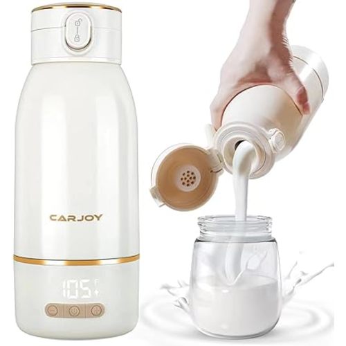 Cordless Portable Bottle Warmer, 17oz Big Capacity Travel Warmer for Breastmilk and Baby Formula, Fast Heating Milk Warmer for Baby with 2Hours Super Fast Charging,149℉ Pasteurization Function