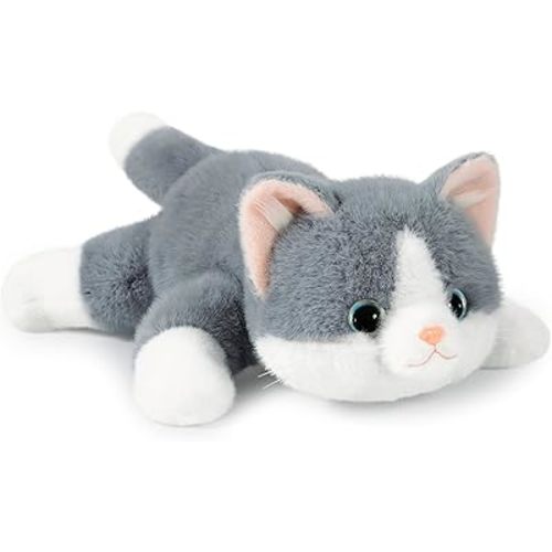 Ditucu Weighted Cat Stuffed Animal 1.2 lbs Cute Realistic Kitten Plush Toys 17.7 inch Soft Plushies Gifts for Kids Grey