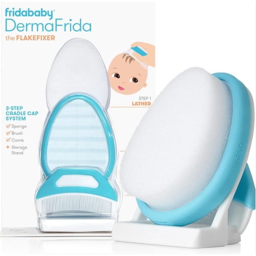 DermaFrida the FLAKEFIXER Cradle Cap System - Sponge, Brush and Comb