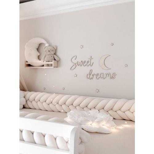 Wooden Wall Sign Sweet Dreams Set with Stars and Moon Kids Wall Decor Nursery Decoration Boho Nursery Wall Script Art Baby Boy or Girl Gift