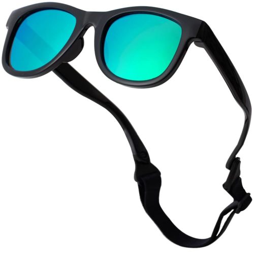 Flexible Polarized Infant Baby Sunglasses with Strap for Newborn Toddler Boys Girls Age 0-24 Months