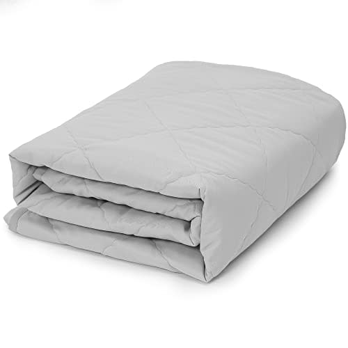 TILLYOU Toddler Comforter for Crib, Lightweight and Warm Baby Quilt Blanket, Toddler Quilt Nursery Blanket for Crib Bed, Stroller, 39”x47”, Pale Gray