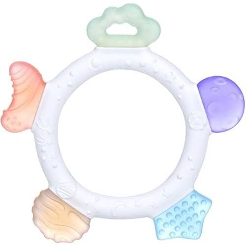 Baby Teething Ring Toys Frozen Silicone Teethers for Babies 0-6-12 Months, Soft Candy Sensory Design Sensory Teething Gums Chew Infant Toys, Boy Girl Baby Gift