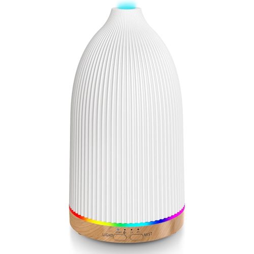URPOWER Essential Oil Diffusers for Home with 7 LED Color Changing Lights, Timer & Auto-Off Ultrasonic Aromatherapy Diffuser Cool Mist Humidifer Scent Diffuser for Bedroom, Office, Yoga
