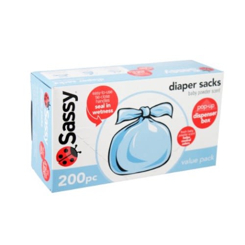 Sassy Baby Disposable Diaper Sacks, 200 Count