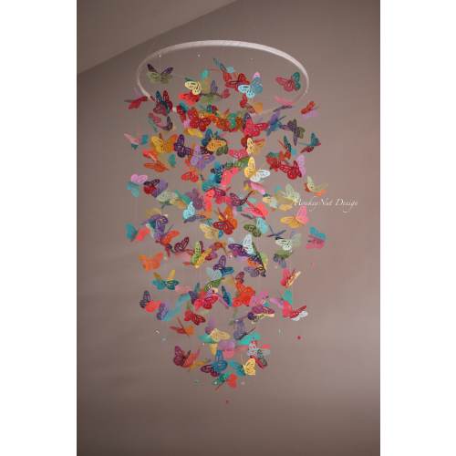 Butterfly mobile/bright and cheerful/Multicolour butterfly mobile/rainbow mobile/butterfly Mobile/Baby shower/Nursery Decor/Baby Nursery